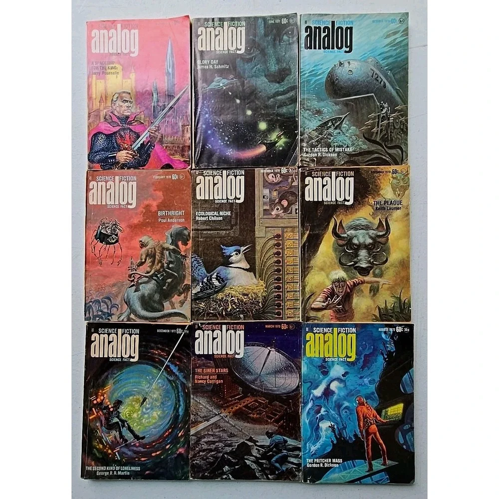 Analog Science Fiction Science Fact and Fiction 1960-75 Magazines Lot of 40 TSD8